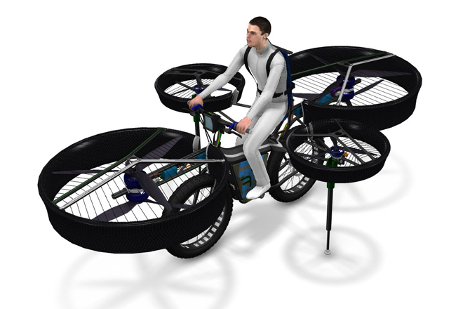 FBike Flying Bike one person eVTOL bicycle concept design FBike Flying Bike one person eVTOL bicycle concept design